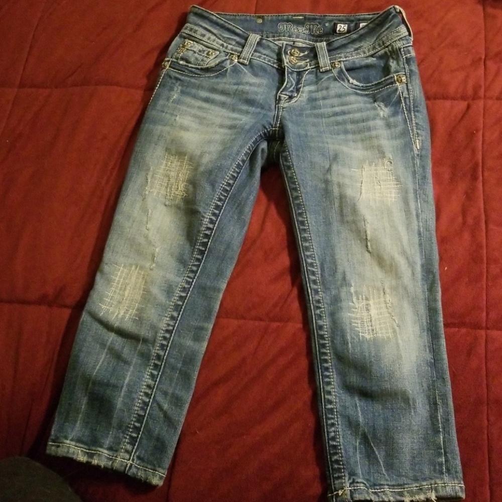 Miss Me capri Angel wings pants